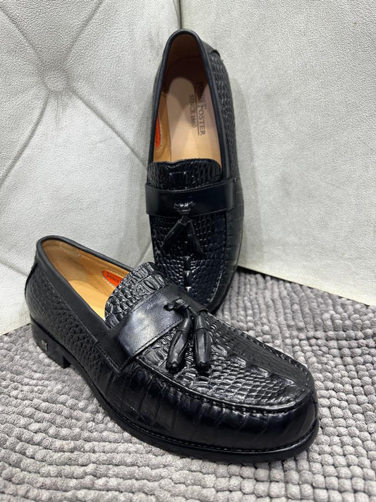 MOCASSINS ELITE CROCO NOIR